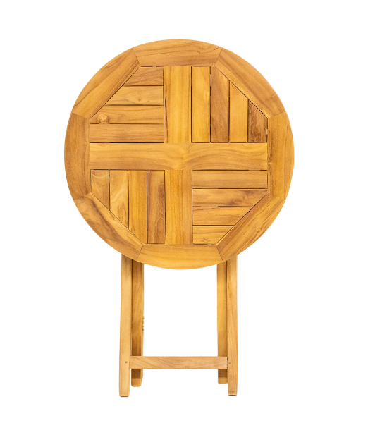 Preview: Sitzgruppe Balkon mit kleinem Platzbedarf 1 Klapptisch D. 60 cm und 2 Remi-Klappstühle 2 (hochwertig)